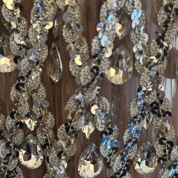 Celebrity Inspired Silver Gem Dress - Picture 3 of 8